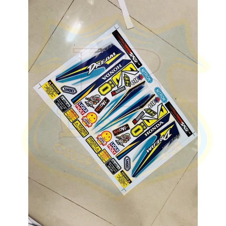 ( Quí khách vui lòng mang ra tiệm cho thợ dán ) Tem DREAM XANH BẠC