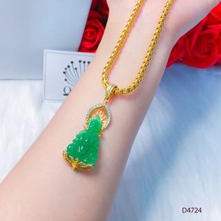 Dây chuyền nữ, dây xích mặt Phật xanh thạch thiết kế cao cấp Orin D4724
