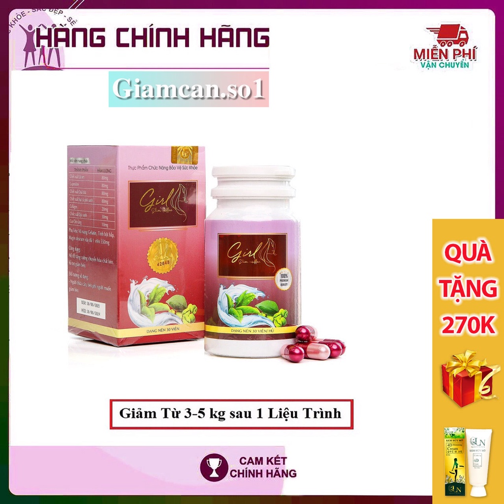 Viên uống giảm cân cà phê girl slim giảm béo an toàn kết quả nhanh chóng 3 đến 5kg sau một liệu trình