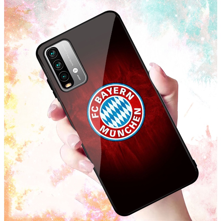 Ốp Lưng XIAOMI REDMI 9T, POCO M3 mặt kính cường lực cao cấp In hình Câu Lạc Bộ Bóng Đá