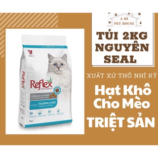 Túi 2KG Hạt khô Reflex Sterilised cho Mèo Triệt Sản vị cá hồi và gạo - Thức ăn cho mèo lớn