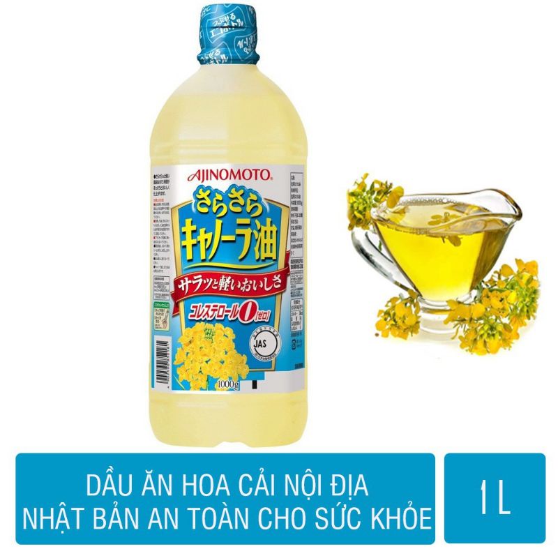 Dầu Ăn Hoa Cải Ajinomoto/Dầu Ăn Hạt Cải Nguyên Chất 1 Lít Nhật Bản