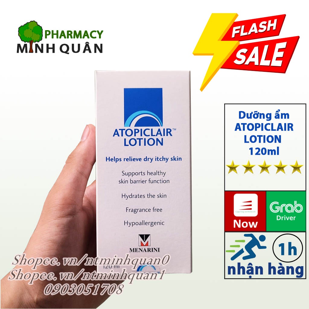 Sữa dưỡng ẩm Atopiclair Lotion 120ml da mặt phục hồi da cho bé cho da khô da dầu chống hăm Nhập khẩu Ý