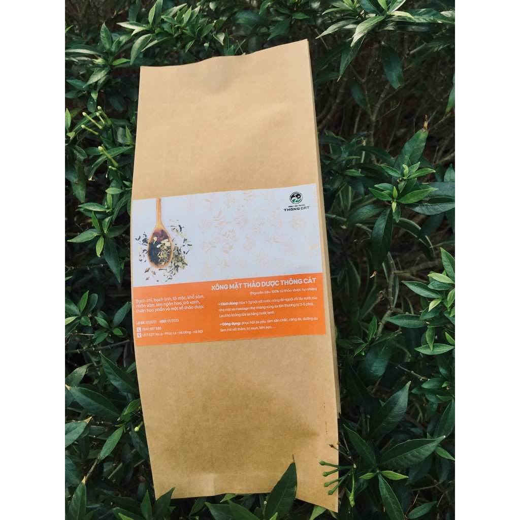 Bột rửa mặt, lá xông thảo mộc Thông Cát