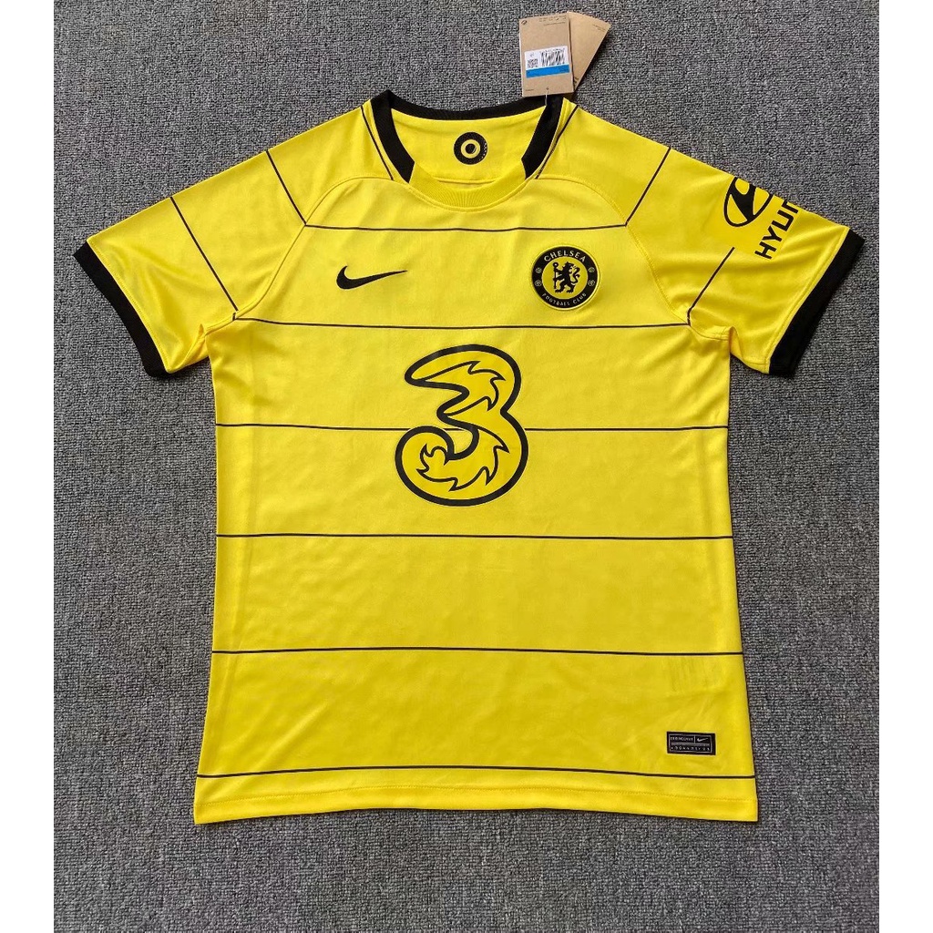 Áo Thun Đá Banh Chelsea Tay Ngắn Màu Vàng Size S-2XL 21 / 22 Cho Nam