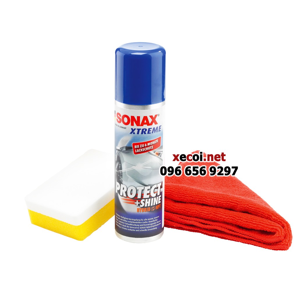 Nano polymer phủ bóng sơn, hiệu ứng lá sen chống bám nước Sonax xtreme Protect & Shine