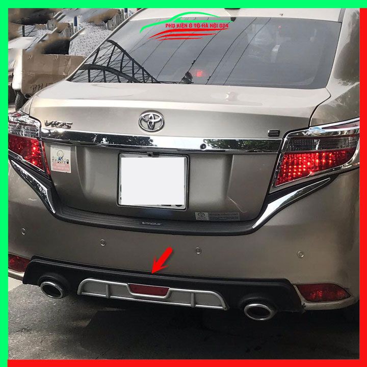 Lippo, líp chia pô ô tô Vios 2014-2018 mẫu 2 pô tròn màu bạc chuẩn form xe thể thao