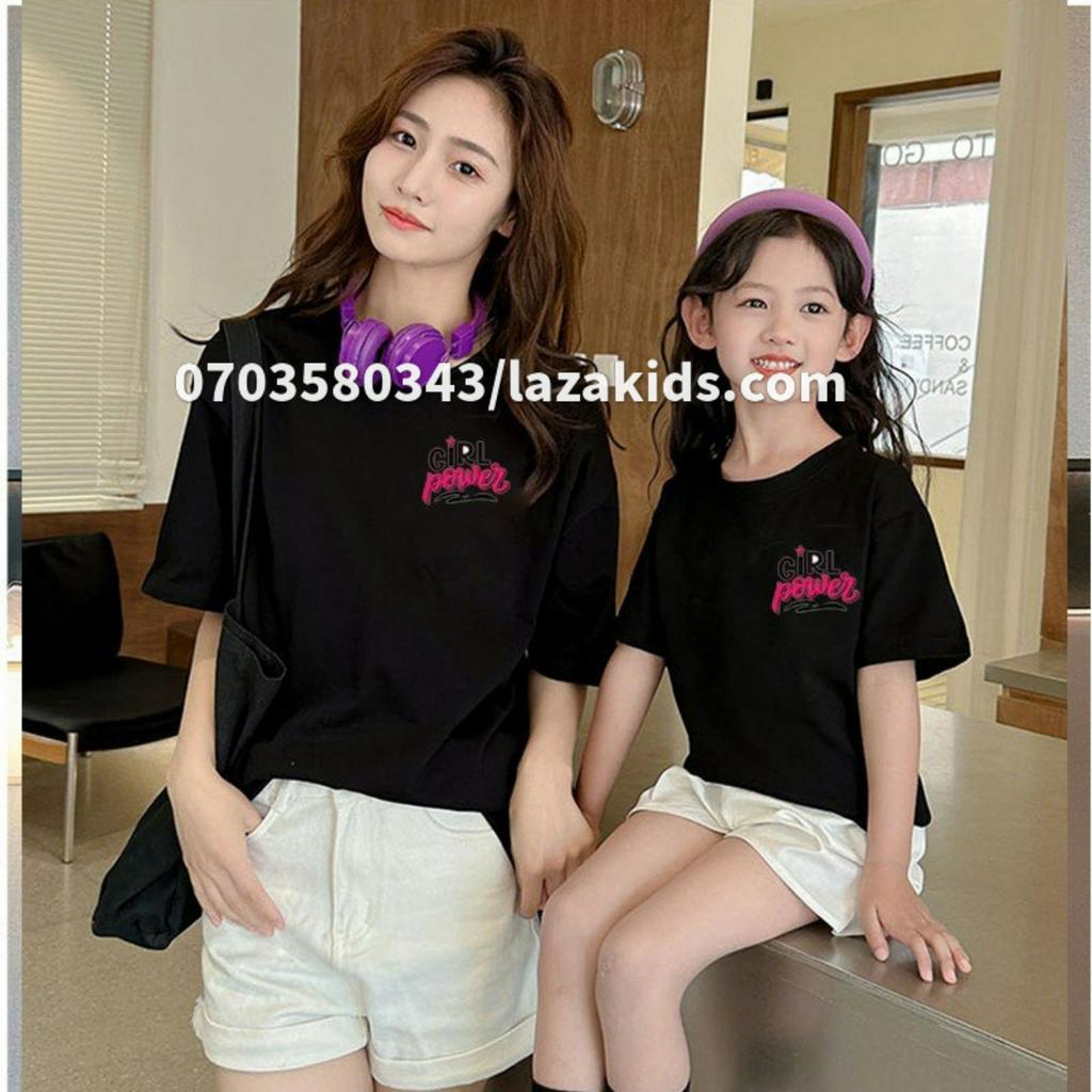 Áo thun đôi cho mẹ và bé Power 20kg-50kg mang xinh xắn thun cao cấp chất mát đẹp KIDS GENZ