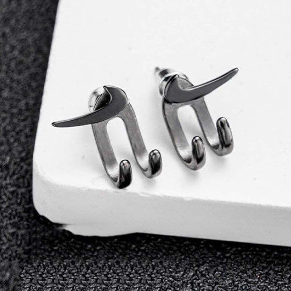 Khuyên Tai Dạng Hạt Phong Cách Gothic Punk Cho Nam Và Nữ|Khuyên Tai Móc Hình Móng Vuốt Màu Đen Cá Tính