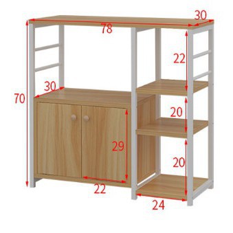 Kệ lò vi sóng nhiều ngăn 4 tầng, có ngăn tủ , chất liệu gỗ cao cấp l Kệ lò vi sóng 4 tầng lắp ghép DORIS ACCESSORIES