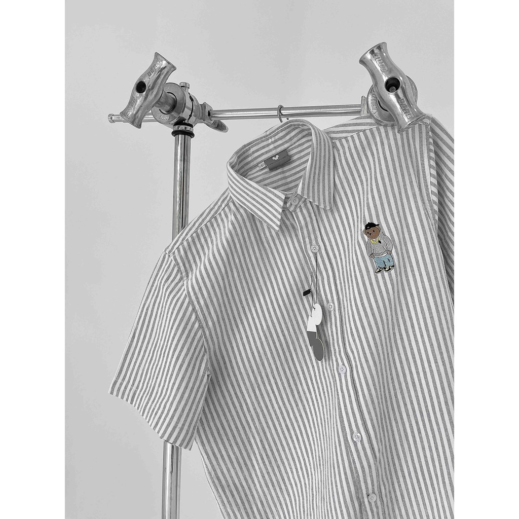 ÁO SƠ MI gấu kẻ sọc Oxford CHUOT TRANG BEAR SEASON