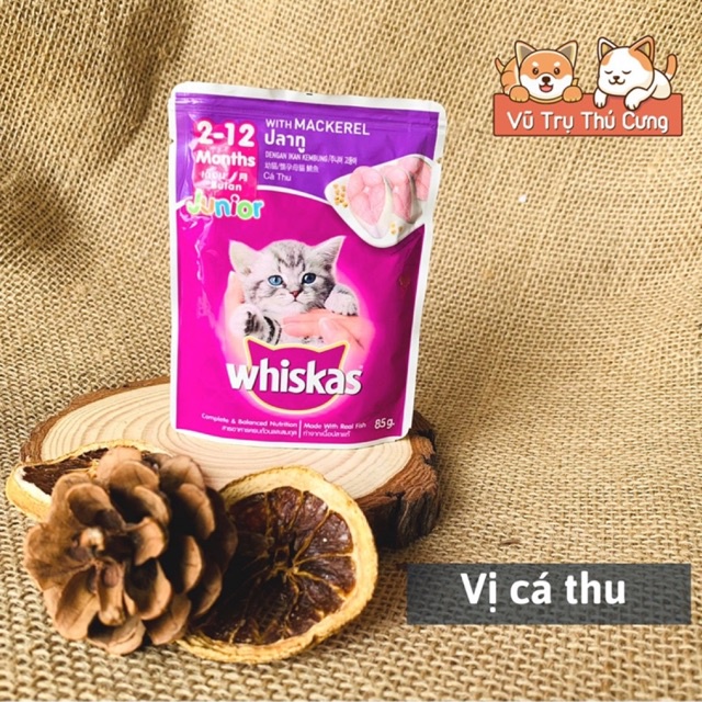 Pate Whiskas dành cho mèo con, mèo trưởng thành