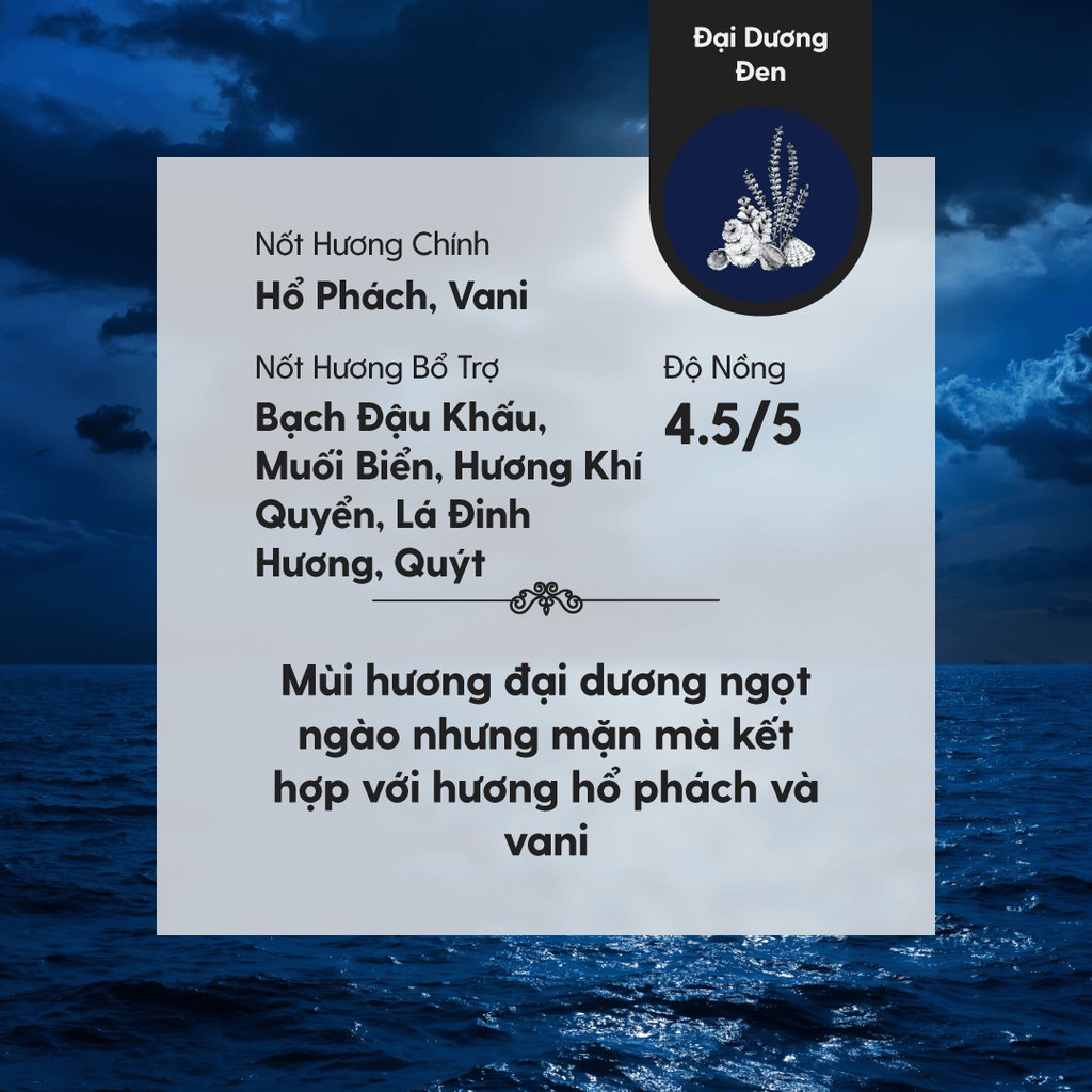Tinh Dầu Phối Hương Black Ocean (Biển Lạnh) Làm Nến Thơm, Xông Thơm Phòng HENY GARDEN