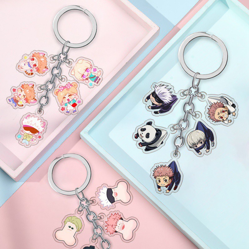Móc khóa nhựa acrylic trong suốt hình nhân vật anime Jujutsu Kaisen Cuspidatum Yuren Gojo Goku