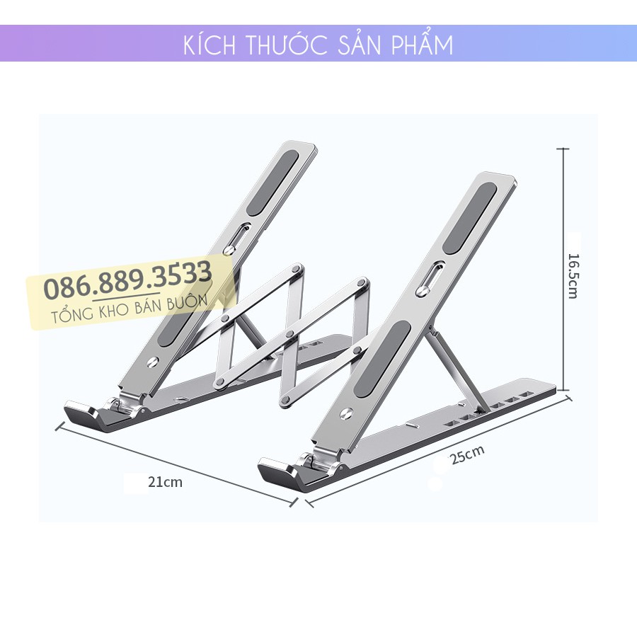 Giá đỡ laptop stand nhôm hỗ trợ tản nhiệt - Có thể gấp gọn chỉnh độ cao - Để laptop ipad macbook surface N3 / LS501