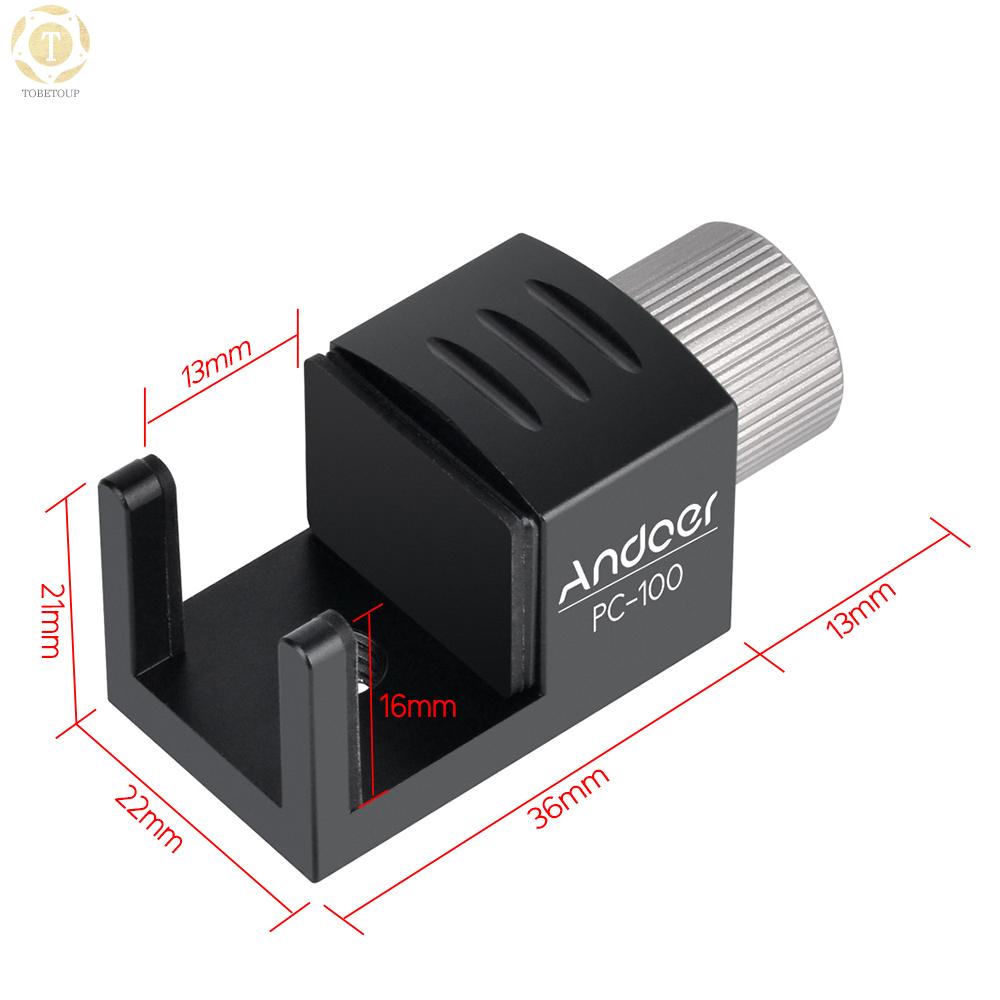 Shipped within 12 hours】 Andoer PC-100 Adjustable Metal Phone Holder Mini Cell Phone Clamp Tripod Adapter with 1/4 Inch Screw Hole for iPhone Samsung Huawei Xiaomi Smartphones for Tripod Video Slider Silver Phone Holder [TO]