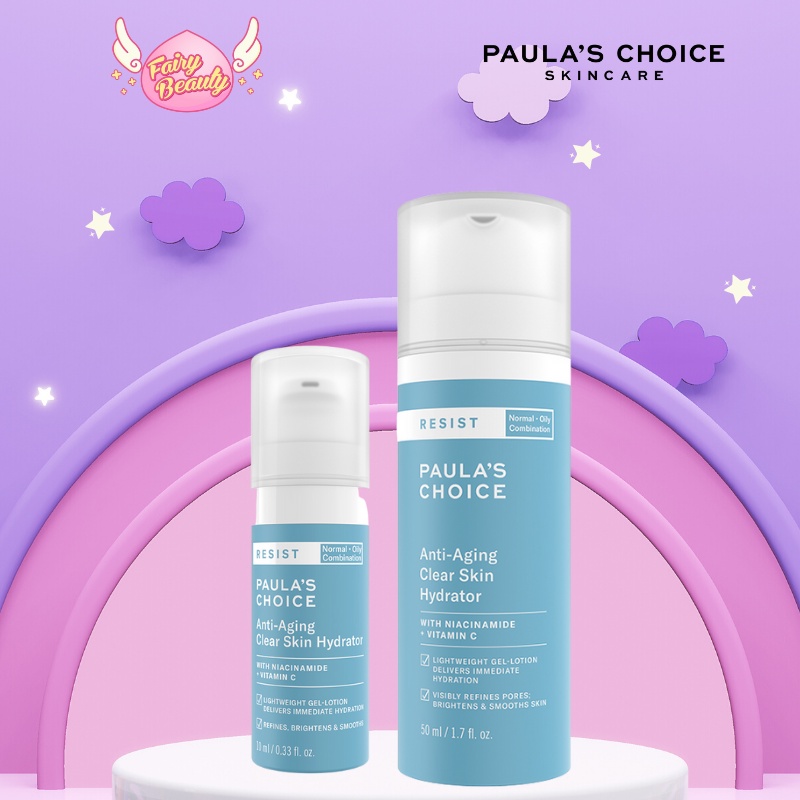 [PAULA'S CHOICE] Kem Dưỡng Ẩm Làm Sáng Da Cho Da Dầu Lão Hóa Resist Resit Anti-Aging Clear Skin Hydrator 50ml (Mã 7691)