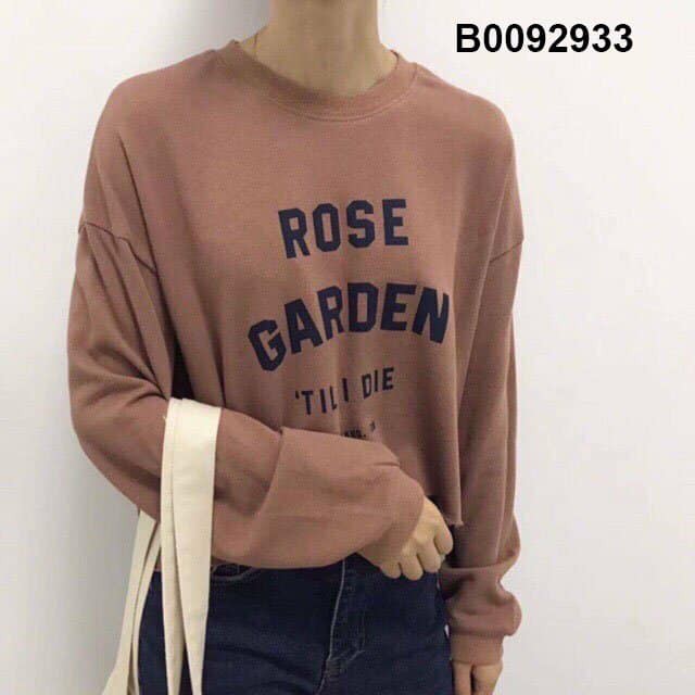 Áo croptop tay dài Rose Garden