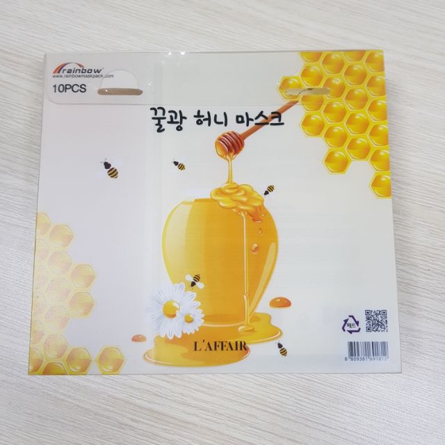 Hộp 10 miếng mặt nạ Rainbow L'Affair Honey Mask Pack (tặng gel tẩy tế bào chết 110ml)