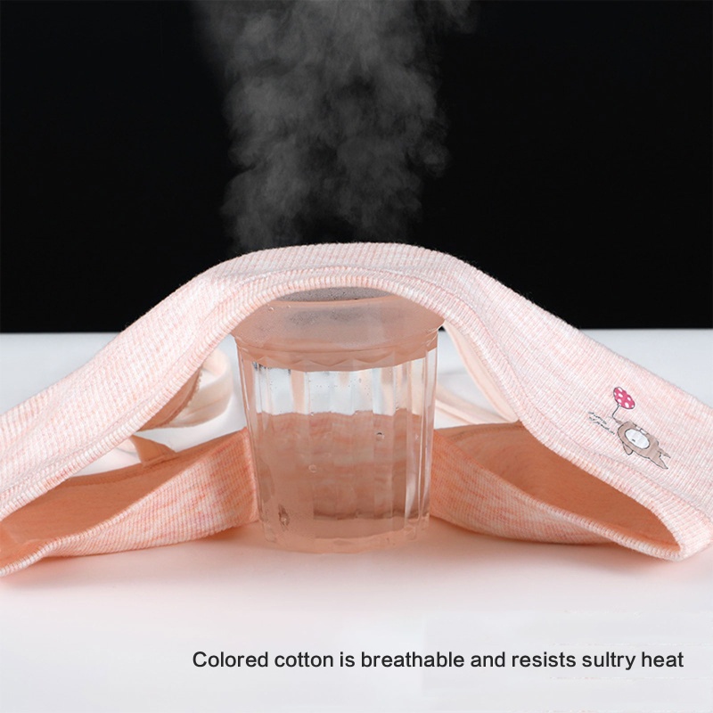 Haha Puberty Áo lót vải cotton Không Dây Không Đường May Họa Tiết Gấu Hoạt Hình Dễ Thương Cho Nữ