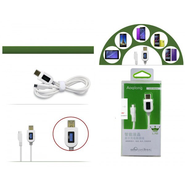 Cáp sạc micro USB báo dòng sạc, điện áp