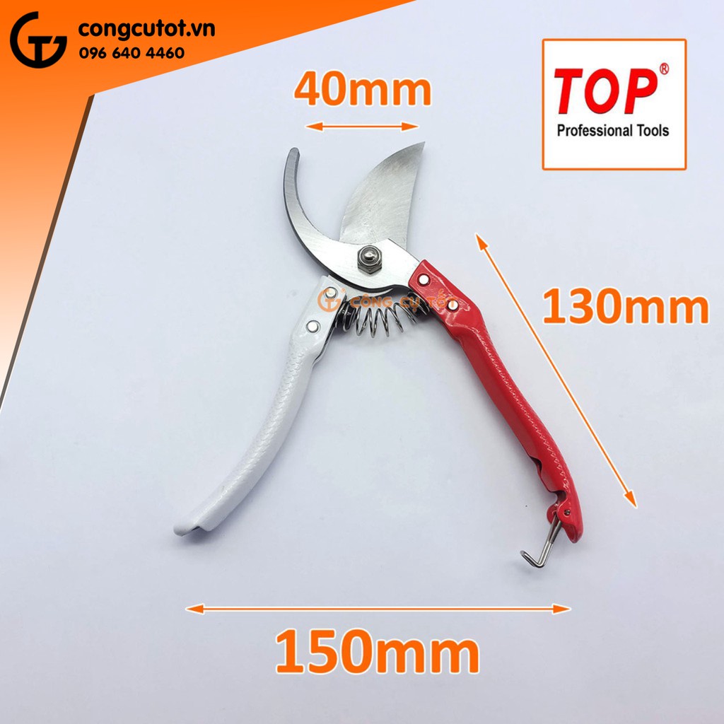 Kéo cắt cành 200mm cán trắng đỏ TOP