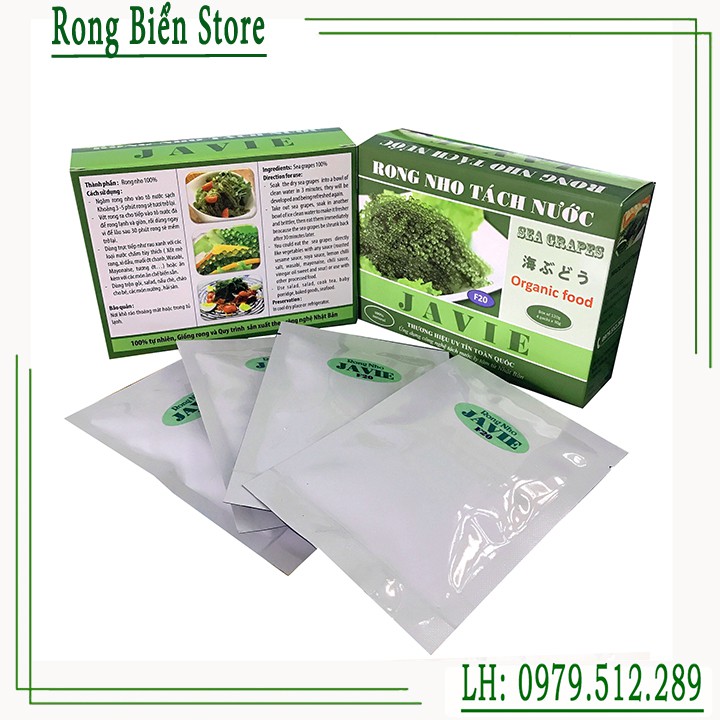 (2 hộp) rong nho tách nước hộp 120gram 4 gói