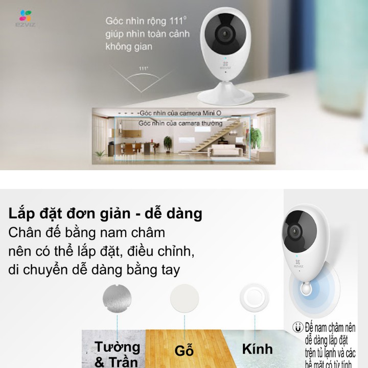 Camera Wifi, Camera Ezviz CS-CV206 1080P/720P , đàm thoại 2 chiều , cảnh báo chuyển động , bảo hành chính hãng !