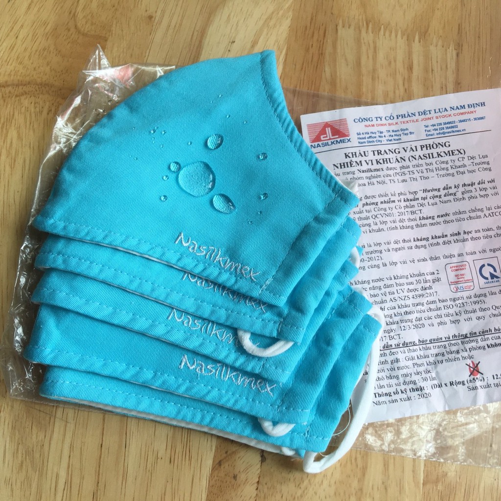 Combo 5 cái Khẩu trang chống nước đi mưa vải y tế 3 lớp
