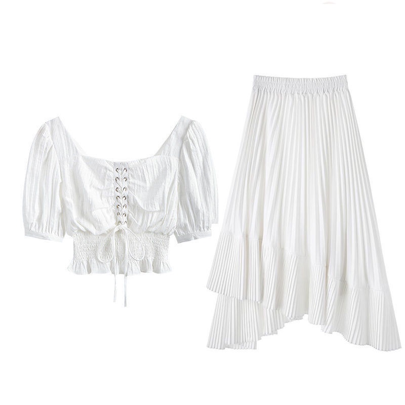 Áo Kiểu Cổ Vuông Tay Phồng Lưng Cao Phong Cách Pháp Thời Trang Mùa Hè 2022