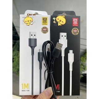 Cáp sạc nhanh 3A WK-WDC 136 full box dài 1m dành cho ip/,ss,oppo,micro usb,type c