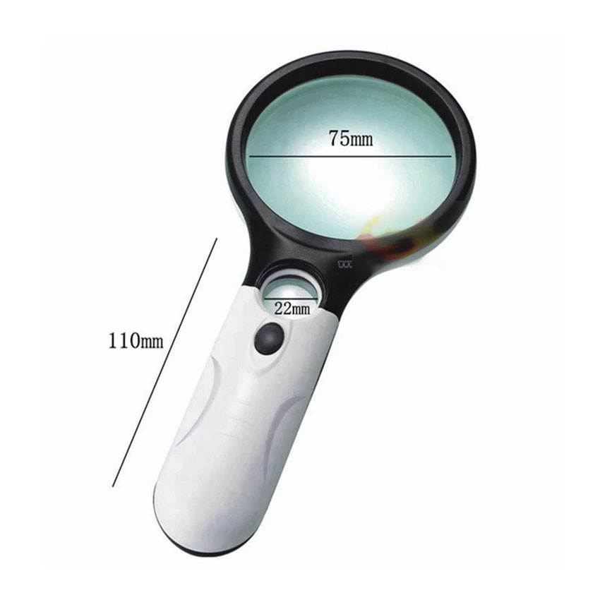 [Sỉ lẻ một giá] Kính lúp cầm tay Magnifier có 3 Đèn Led