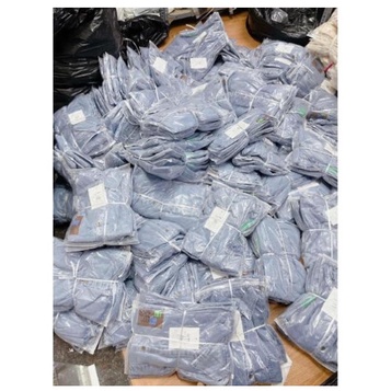 Áo bầu sơ mi bò đuôi tôm form rộng có túi- jean quảng châu mềm mịn