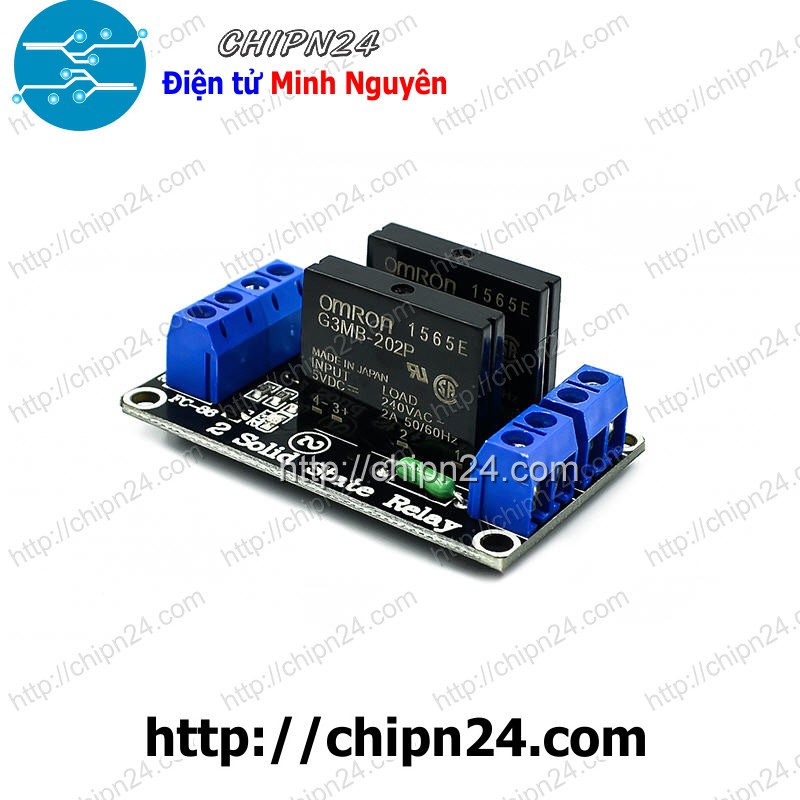 [1 CÁI] Module 2 Relay Rắn SSR 5VDC