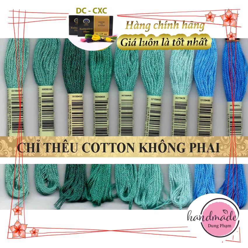 SET 9 TÉP CHỈ THÊU - MÀU NHƯ HÌNH - Chỉ thêu COTTON CXC  / MS 15