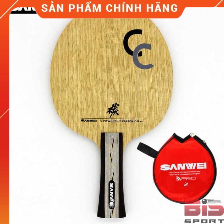 Cốt Vợt Sanwei CC - Cấu Tạo 5 Lớp Gỗ + 2 Cacbon - Tốc Độ Cao ( Off+)