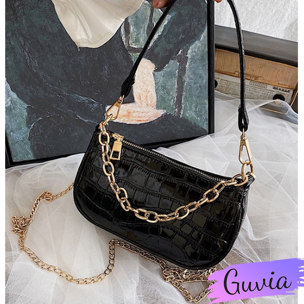 [Mã WAMT2405 giảm 10K đơn 0K] Túi kẹp nách da vân cá sấu GT02 túi đeo chéo sang trọng