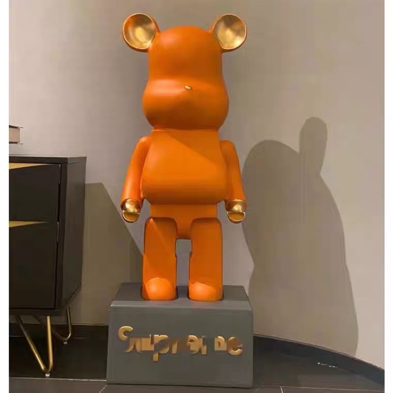 Tượng Gấu BearBrick Cam SG.DECOR Cao 50cm Hottrend Decor độc đáo hàng chuẩn loại 1 trang trí Shop nhà cửa Quà tặng Decor
