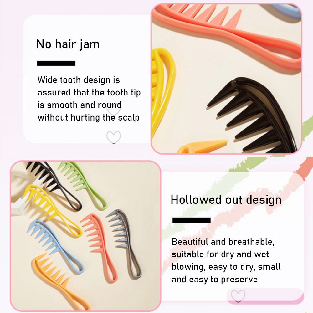 [Hàng mới về] Lược chải tóc răng thưa bằng nhựa màu kẹo thời trang nhỏ gọn dành cho salon