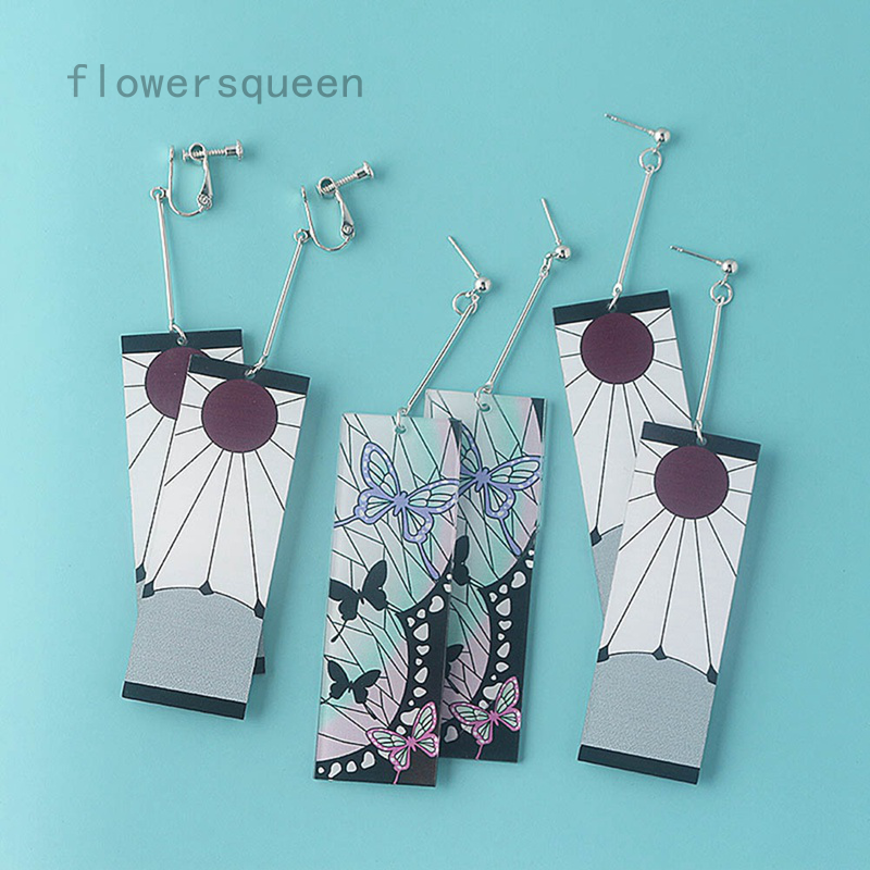 flowersqueen Hoa Tai Dáng Dài Hình Quỷ Phong Cách Anime Nhật Bản