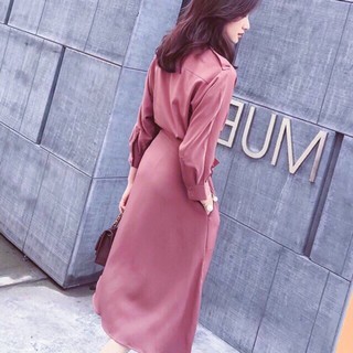 Đầm váy freesize hồng đậm cổ tròn
