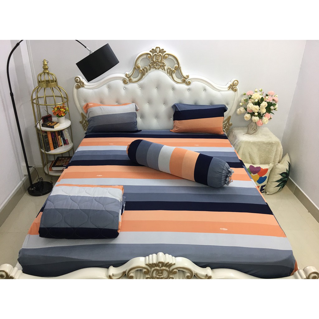 Drap bộ Thun Hàn Quốc 4 món đủ size m6x2m, m8x2m - ga, vỏ gối, vỏ ôm