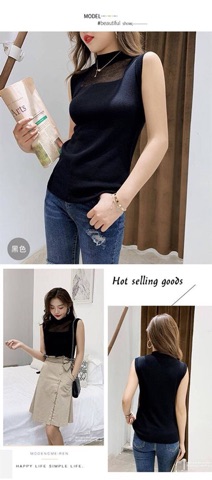 Áo len dệt kim sát nách
