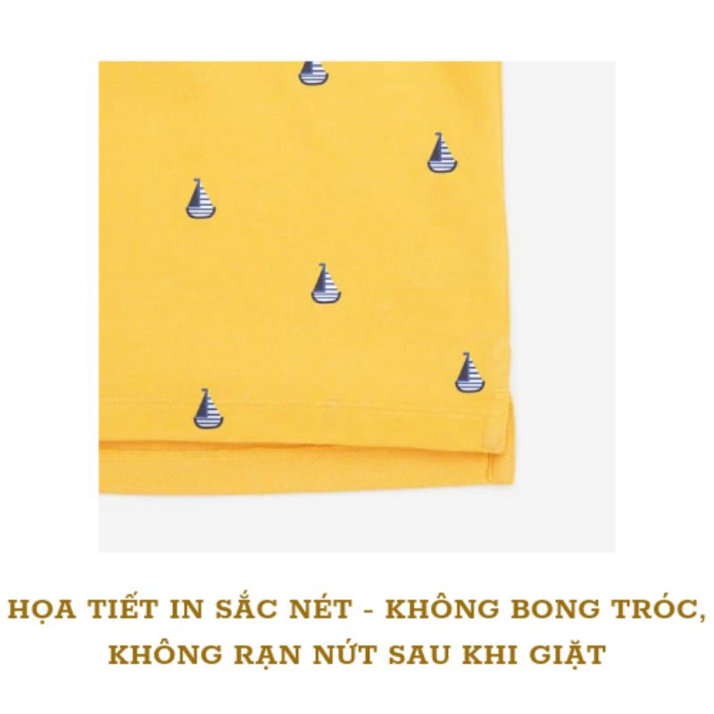 Áo Polo Bé Trai, Áo Cộc Tay Little Maven Chất Thun Cá Sấu Mềm Mát Cho Bé 12-24kg Từ 2-7 Tuổi Hình Thuyền Buồm