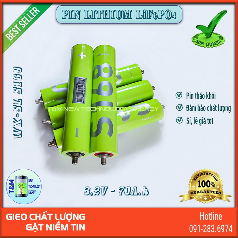 Pin Lithium iron phosphate LiFePO4 WX-SL S168 3,2v 70Ah