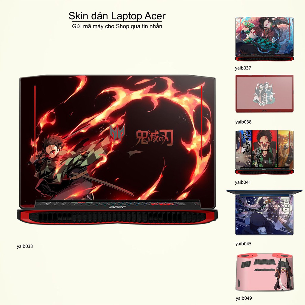 Skin dán Laptop Acer in hình Kimetsu No Yaiba nhiều mẫu 2 (inbox mã máy cho Shop)