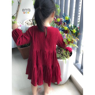 Váy bé gái boho dập nhăn