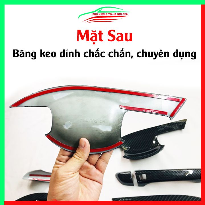 Ốp tay hõm Accent 2018-2022 vân Carbon chống trầy bảo vệ cửa xe ô tô