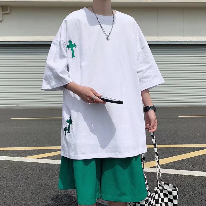 Áo Thun Tay Ngắn Dáng Rộng Cỡ Lớn Thoải Mái Thời Trang Mùa Hè Phong Cách Hip Hop Hàn Quốc Cho Nam size M-2XL