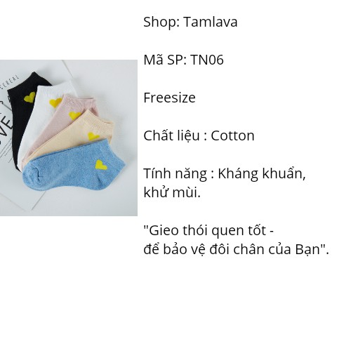 Tất vớ nữ cổ ngắn hàn quốc chất cotton đẹp cute dễ thương TN06